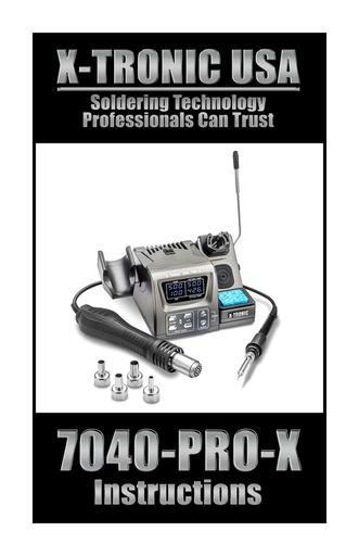 X-Tronic 7040-PRO-X Instructions