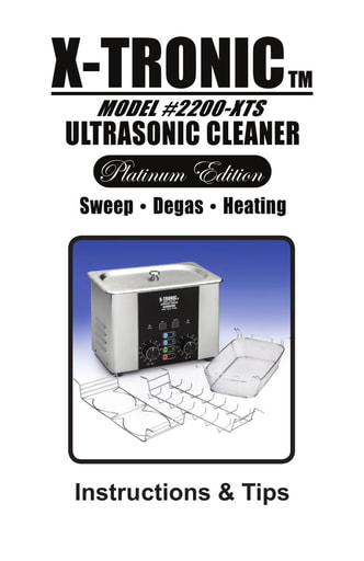 X-Tronic Ultrasonic Cleaner 2200 Instructions