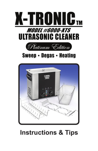 X-Tronic Ultrasonic Cleaner 6000 Instructions